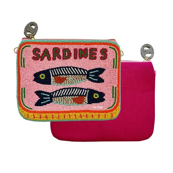Colorful Sardine Beaded Crossbody Bag - Picture 3 of 5